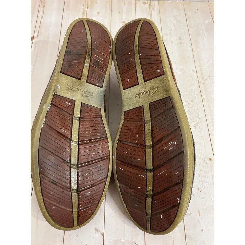Collection by Clarks Mens Size 12 Brown Leather Soft Cushion‎ Oxford Casual Shoe